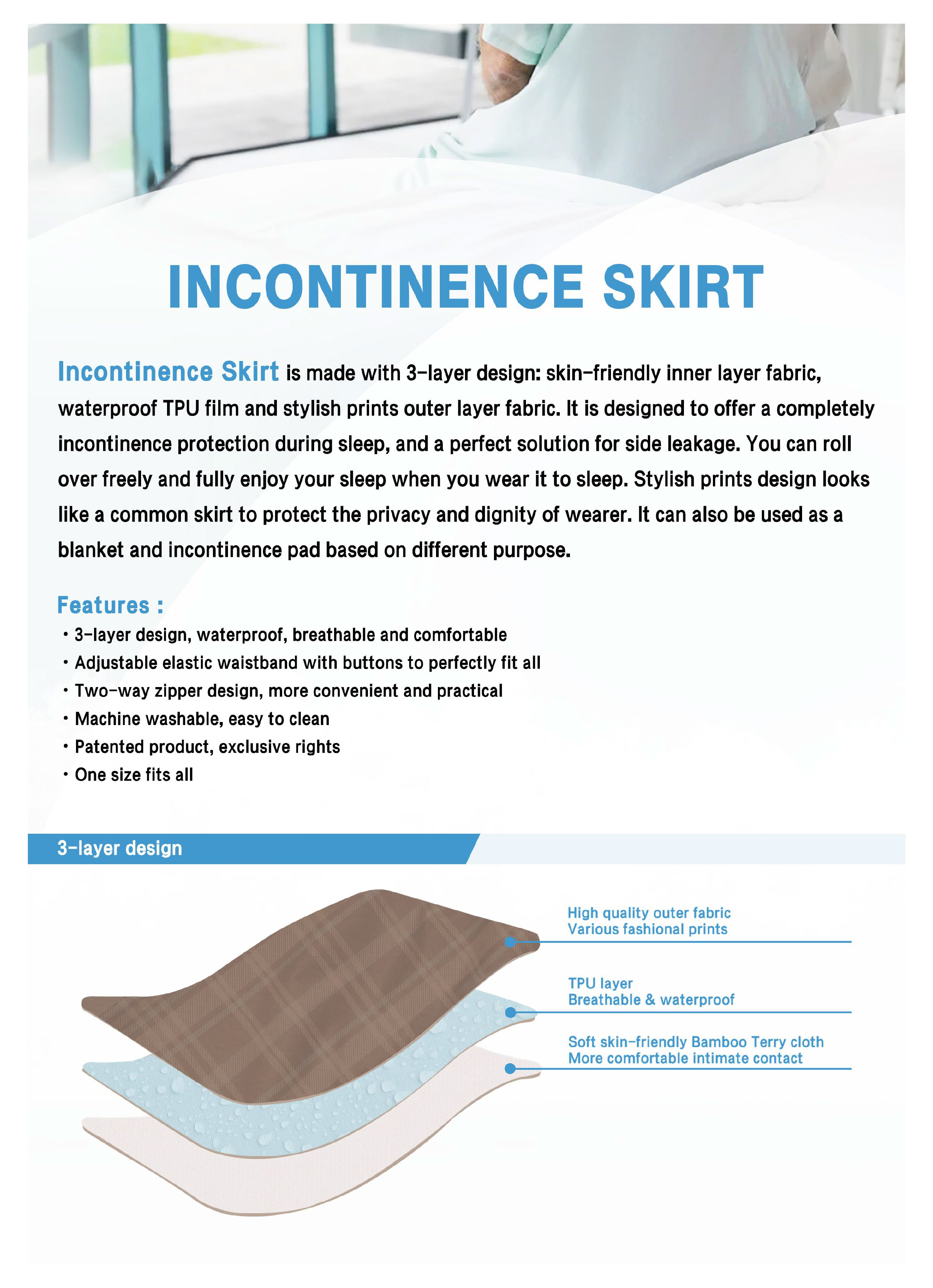 Incontinence skirt Incontinence skirt
